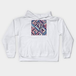 Pink and Blue Abstract Pattern Kids Hoodie